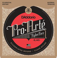 Pro Arte Classical Guitar Strings EJ45 Single Set of Tie-on Nylon and Silverplated Wound Normal